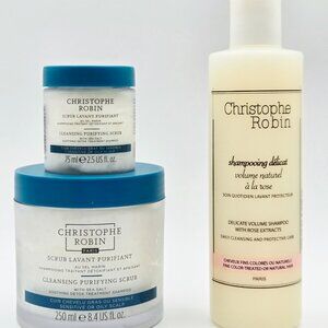 Christophe Robin Cleanse + Purify Scrub & Delicate Volume Shampoo w/Rose Extract